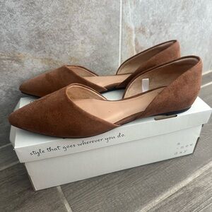 A New Day Brown Suede Flats - NWOT